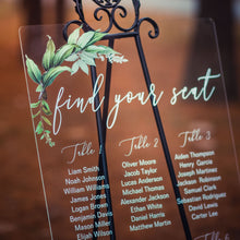 Load image into Gallery viewer, Geometric Greenery Clear Acrylic Welcome to our Wedding Sign

